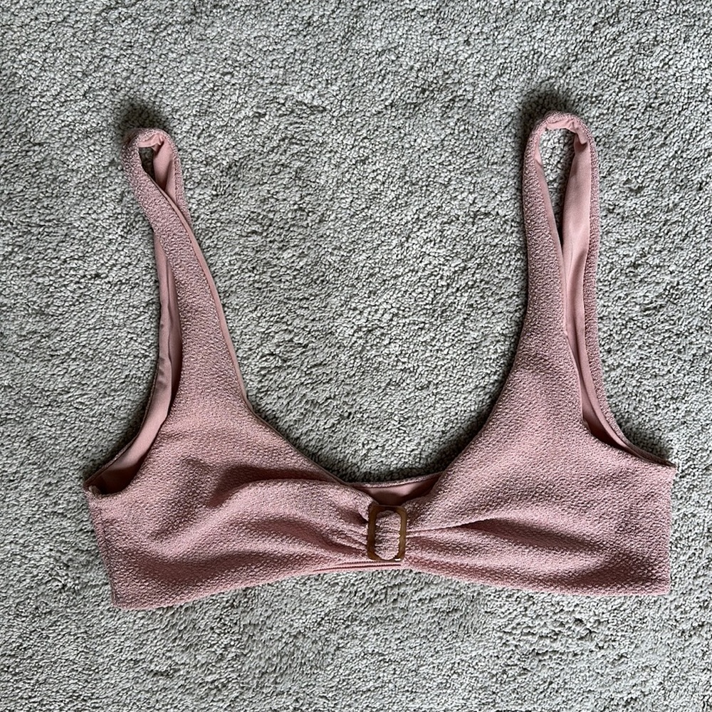 Tularosa Light Pink Buckle Front Bikini Top
